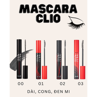  Mascara - Tẩy trang Clio Kill Lash Superproof Chuốt Mi Làm Tơi Mi Lâu Trôi 7G  unbox 