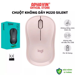 Chuột Không Dây Silent M220 Màu Hồng Liên Doanh , Giảm Tiếng Ồn, Phù Hợp Laptop/Pc, Chuột Văn Phòng, BH 12T