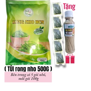  Túi 500g rong nho tách nước Tặng 1 chai sốt mè rang 180ml 