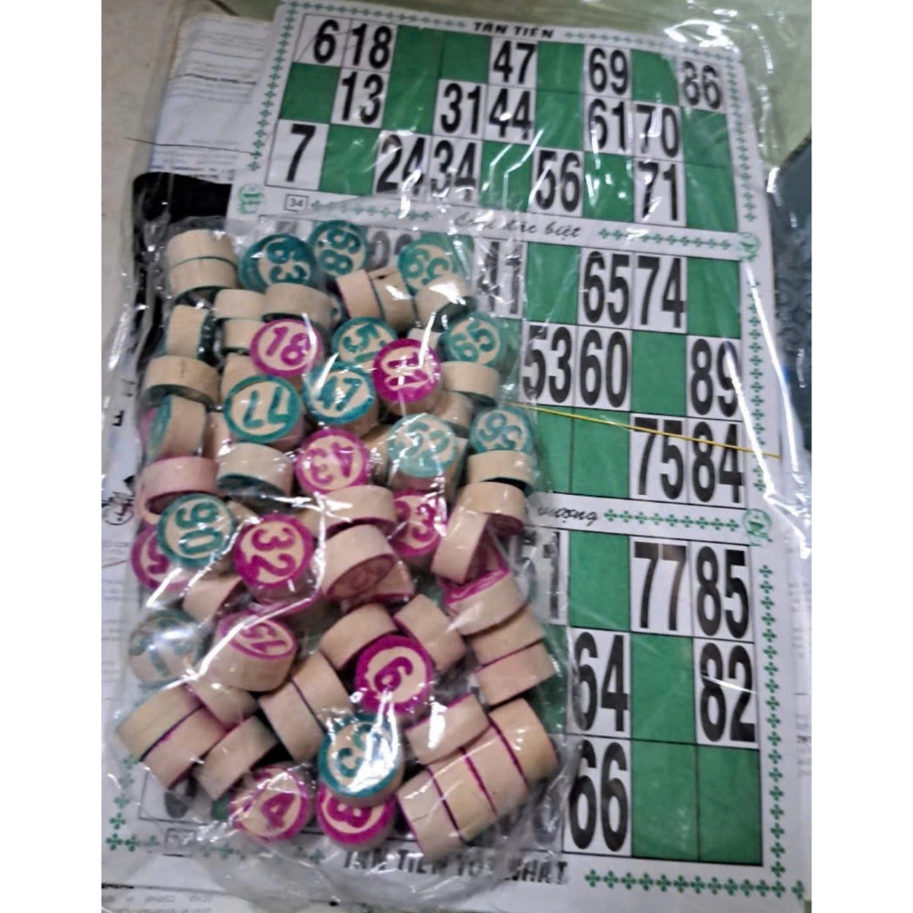 Bộ lô tô số - Lô tô hột gỗ cây - Lô tô nhựa ( 2 loại tốt )