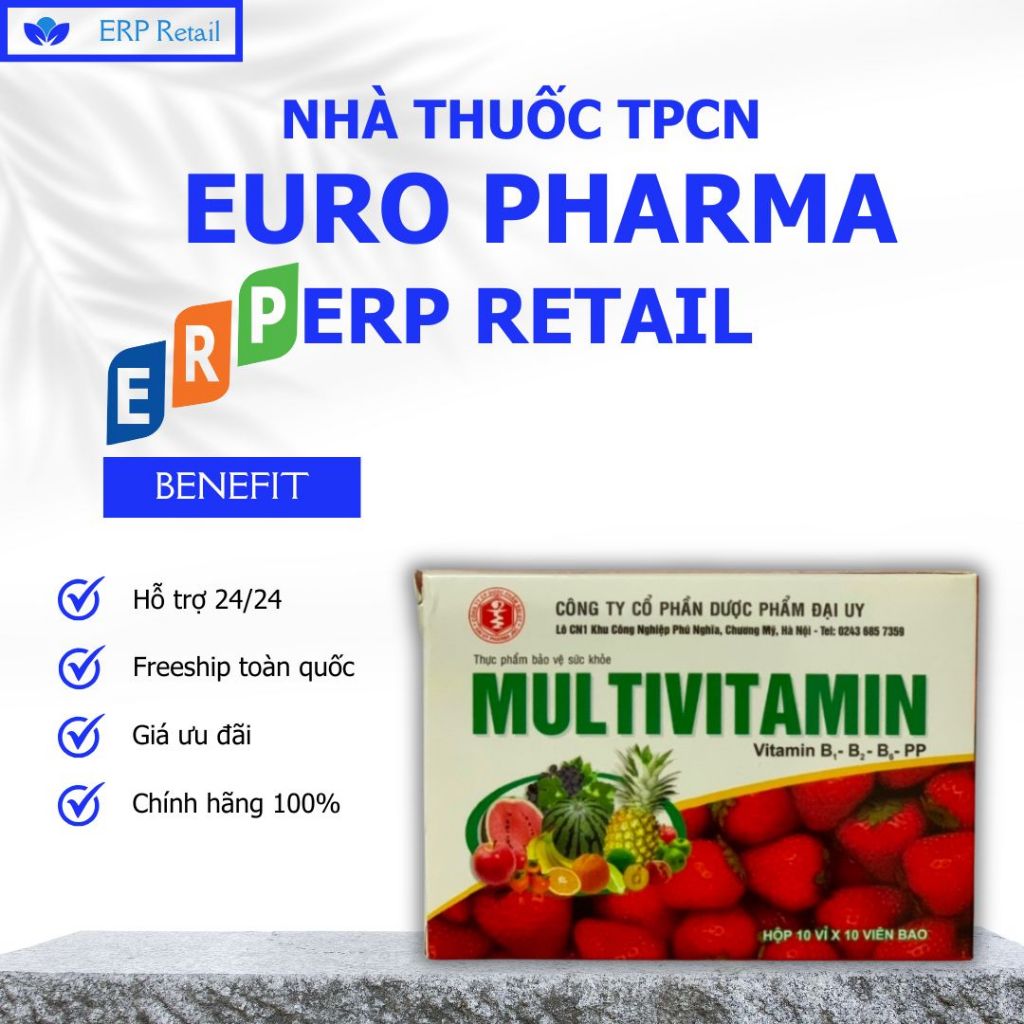 Multivitamin hộp 100 viên - Vitamin tổng hợp bổ sung Vitamin B1 - B2 - B6 - PP cho cơ thể Đại Uy