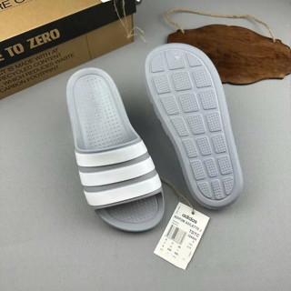 (Đặt tăng 1 size) Dép đúc 3 sọc bản to màu xám sọc trắng nam nữ, Dép đúc đi êm chân màu sắc bắt mắt mang rất tiện lợi