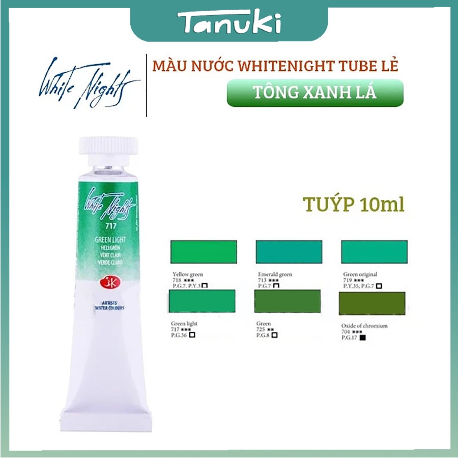 Màu tuýp lẻ White Nights (tông xanh lá)