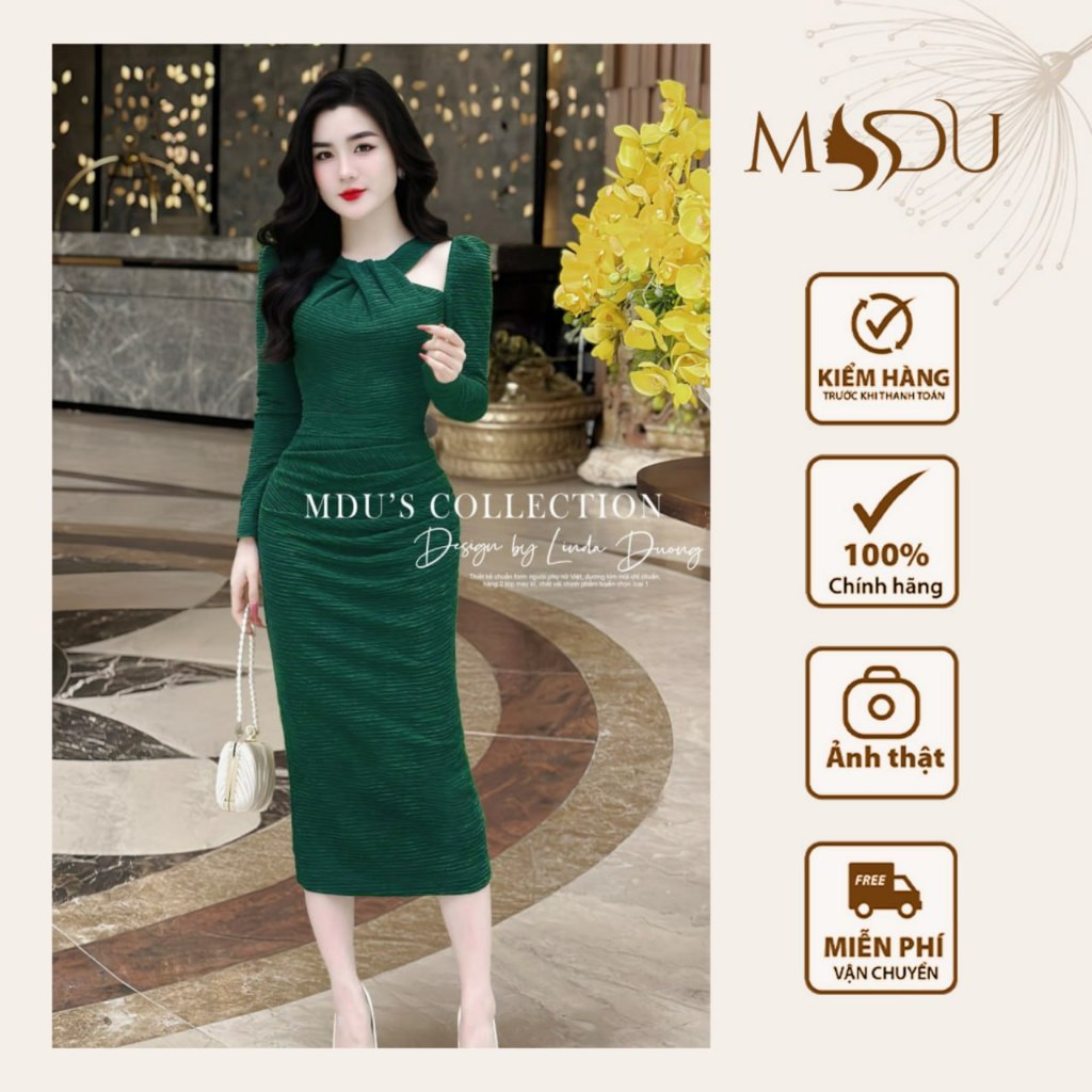 Váy Công Sở MDU3827 Thiết Kế Cổ Váy Cut-Out Cách Điệu Dáng Váy Ôm Body Từ MDU
