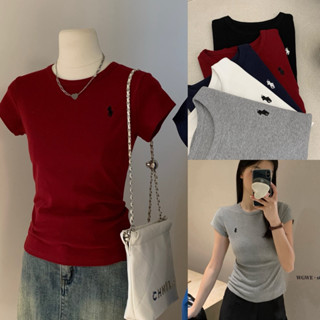 Áo Thun Nữ Baby Tee WGWE Tay Ngắn Dáng Ôm Trơn Basic 3252 | Áo Cotton Co Giãn Form Đẹp Năng Động