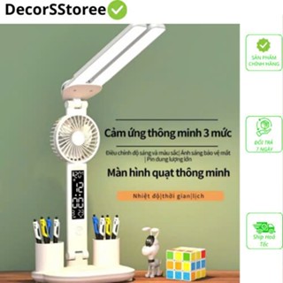 Đèn Học Tích Diện Có Đồng Hồ Chống Cận Có Màn Hình Và Giá Đỡ Bút Siêu Hót (Loại 2 Bóng)