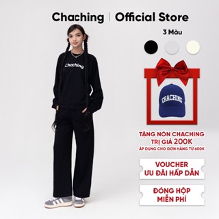 Set Đồ Nỉ Unisex Áo Sweater Cổ Tròn Và Quần Dài Lưng Thun ChaChing, Bộ Quần Áo Nỉ Và Quần Dài Vải Nỉ Thun Cua Tici