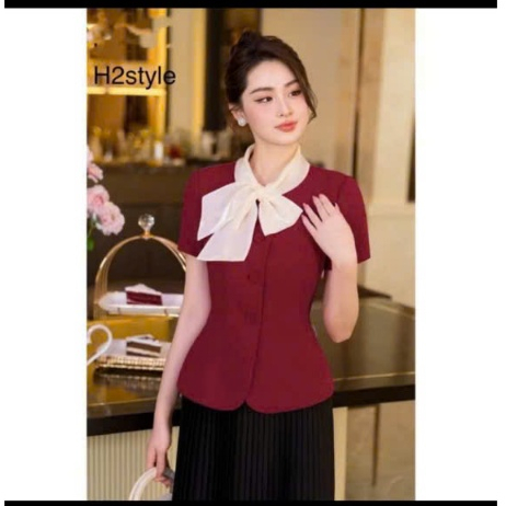 ÁO KIỂU PHỐI VOAN CỔ DỄ THƯƠNG H77