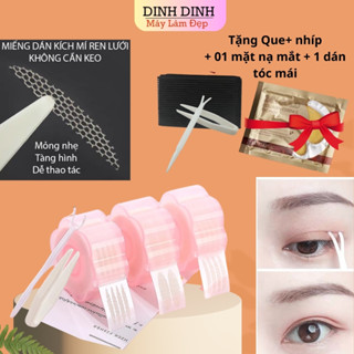 Kích mí, dán mí lưới ren sẵn keo (cuộn 360 miếng), không lộ, siêu tàng hình (tặng kèm que và nhíp)
