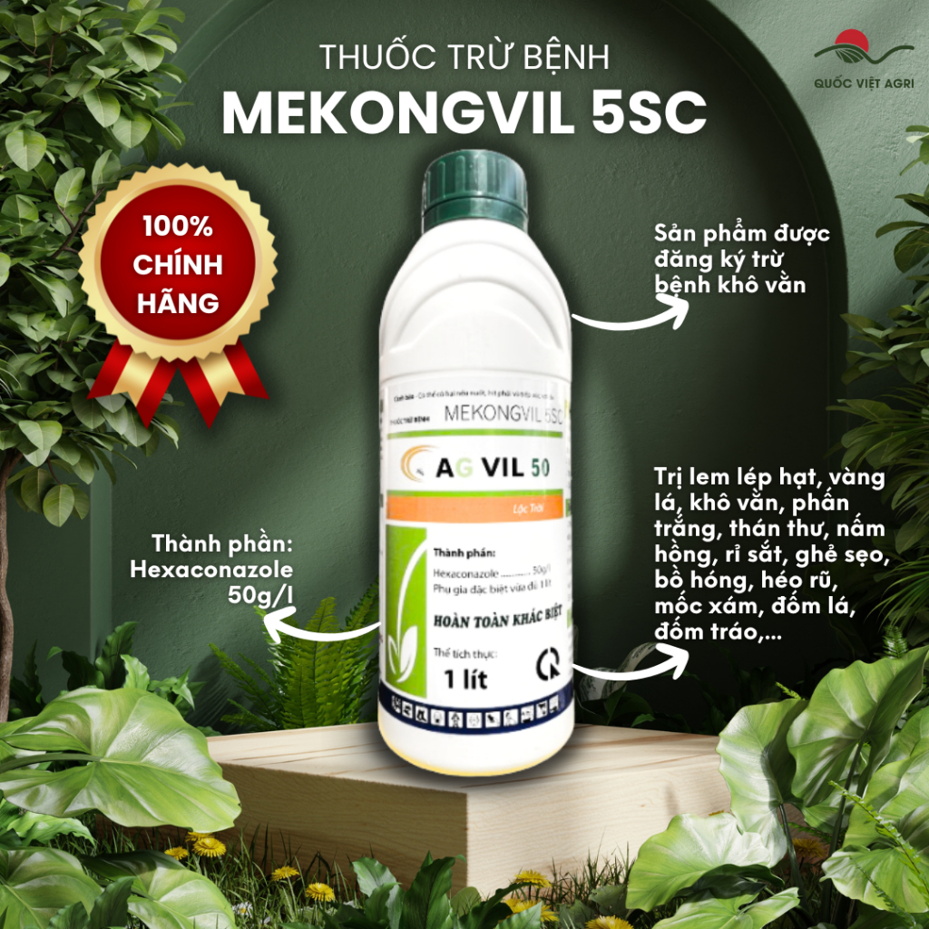 Thuốc trừ bệnh MEKONGVIL 5SC (chai 1 LÍT) Lộc Trời - Hexaconazole 50g/l Trừ bệnh phổ rộng