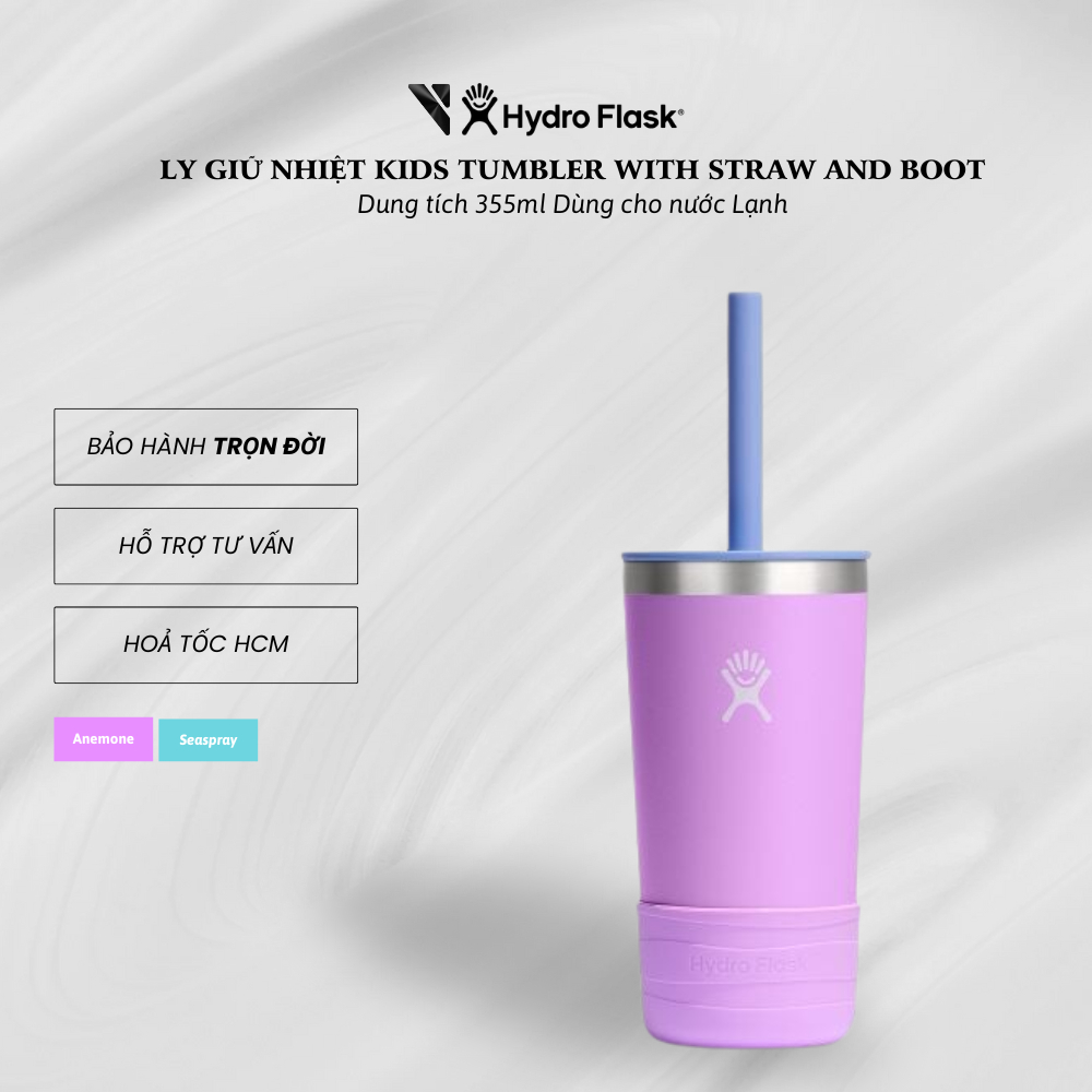 Ly giữ nhiệt Hydro Flask Tumbler cho trẻ em 12 OZ 355 ml Dùng được nước lạnh