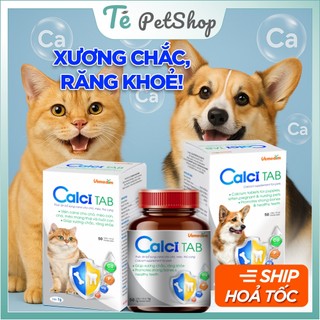 [Hộp 50v] CALCI TAB- Viên canxi cho chó, mèo con, chó mèo có thai & nuôi con cho xương chắc khỏe