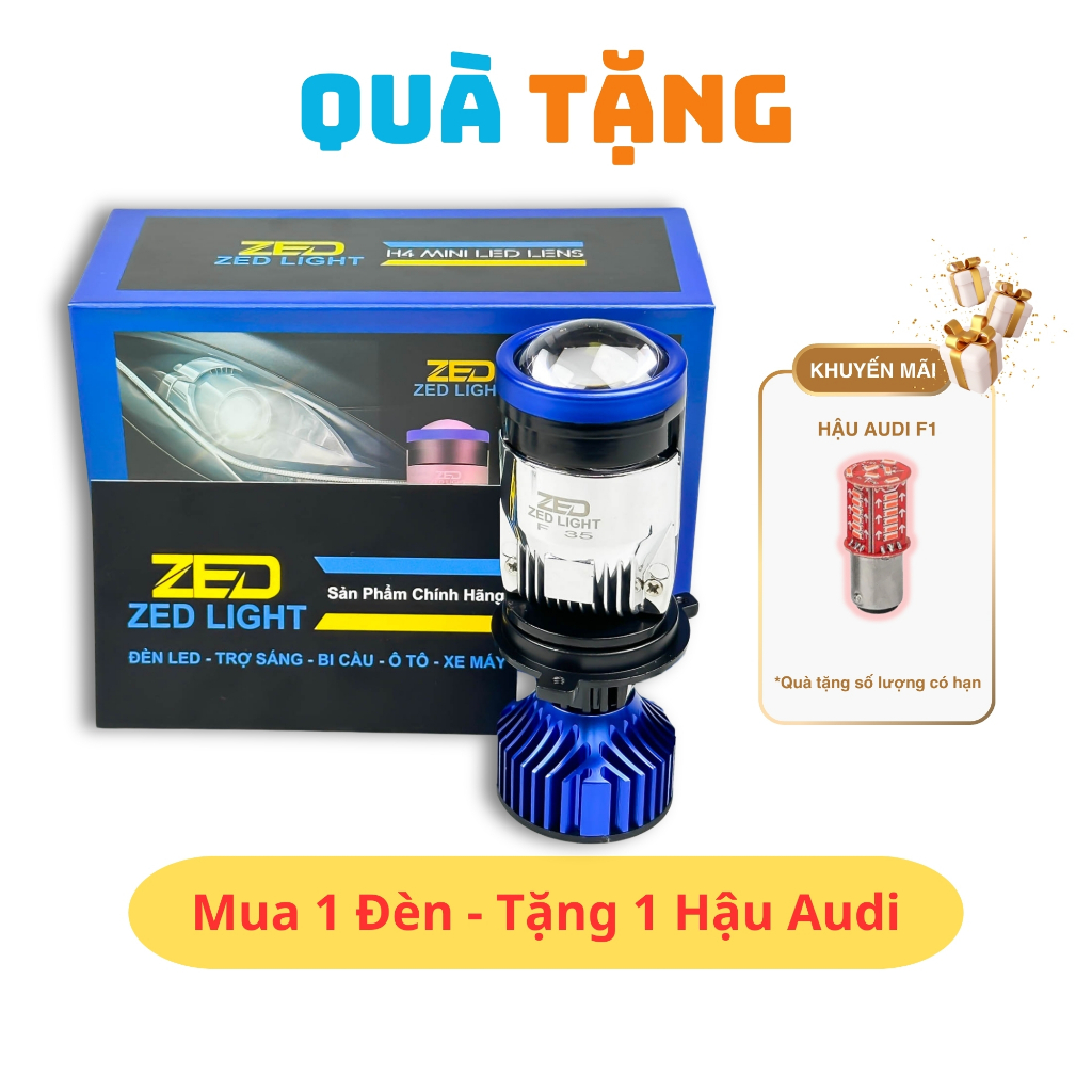 Đèn Pha LED Bi Cầu Mini F35 ZED LIGHT - 60W Chống Chói, Lắp Oto Xe Máy Điện 12-24V - Bảo Hành 2 Năm