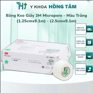 Băng Keo Giấy 3M MICROPONE Màu Trắng, Dùng Trong Thẩm Mỹ