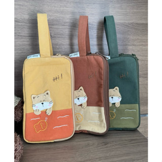 Bóp ví vải cầm tay 2 ngăn chính có dây xách đựng vừa điện thoại PET SHOP LMZ-C-008 (KT: 18x10.5x4cm)