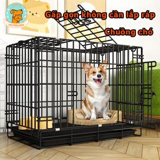 Lồng chuồng nuôi chó mèo giá rẻ Chuồng Nuôi Thú Cưng Gấp Gọn Kèm Khay Chuồng Chó Mèo Sơn Tĩnh Điện