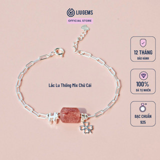 Lắc Tay Bạc 925 Lu Thống Chữ Cái Charm Treo Liugems Đá Phong Thủy Tự Nhiên Hanh Thông Công Việc VB36