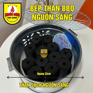  Combo "Bếp nướng Than BBQ Inox + 12 Viên Than Không Khói + 1 Hủ Cồn Thạch" 