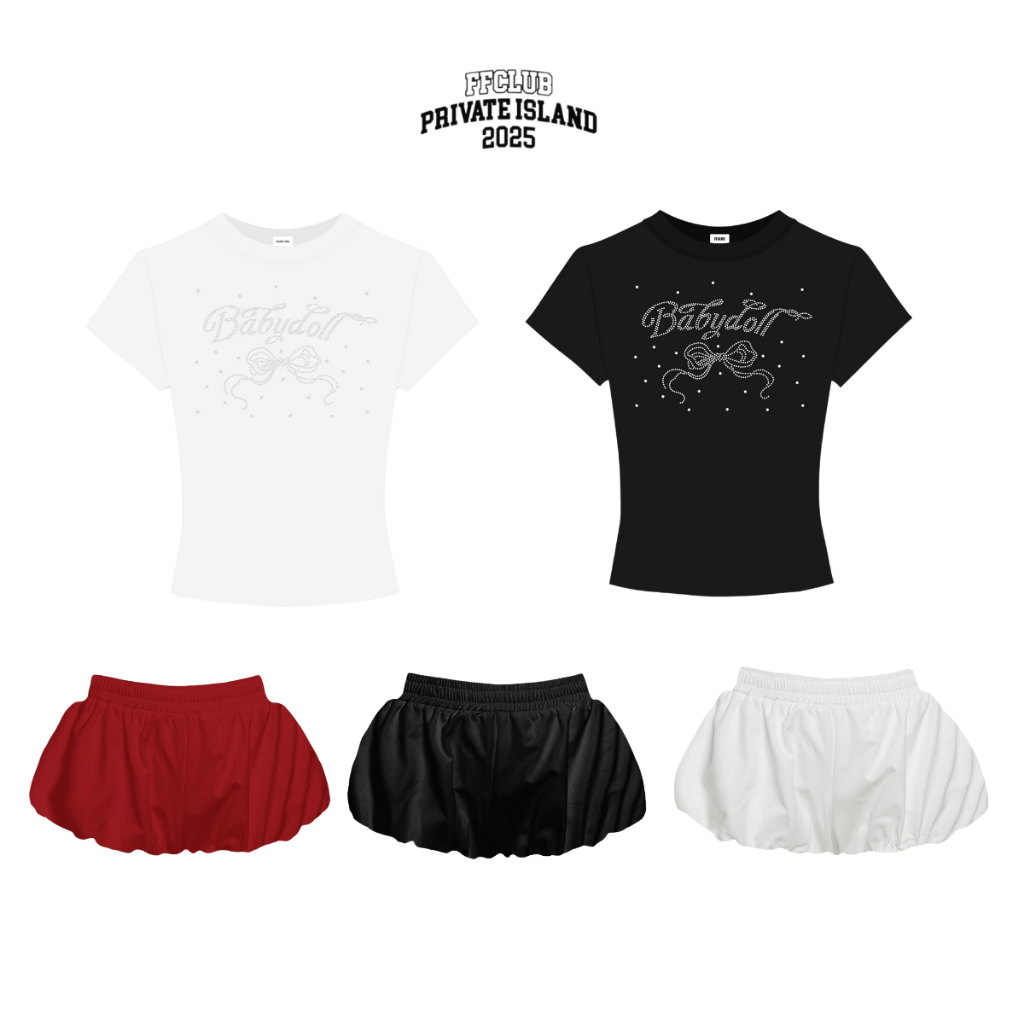 [XÃ KHO] ÁO BABY TEE FORM ÔM ĐÍNH ĐÁ BABYDOLL FFCLUB