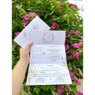 Thiệp cưới Khải Ngọc In thiệp cưới đẹp giá rẻ gập ba Mã TN14 Màu paster