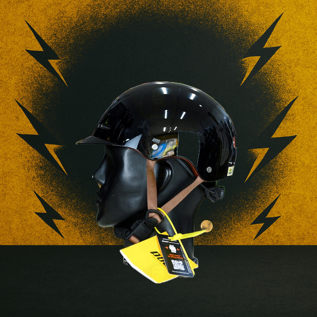 Nón POC CREATION P20 Đen Bóng Chữ Nâu