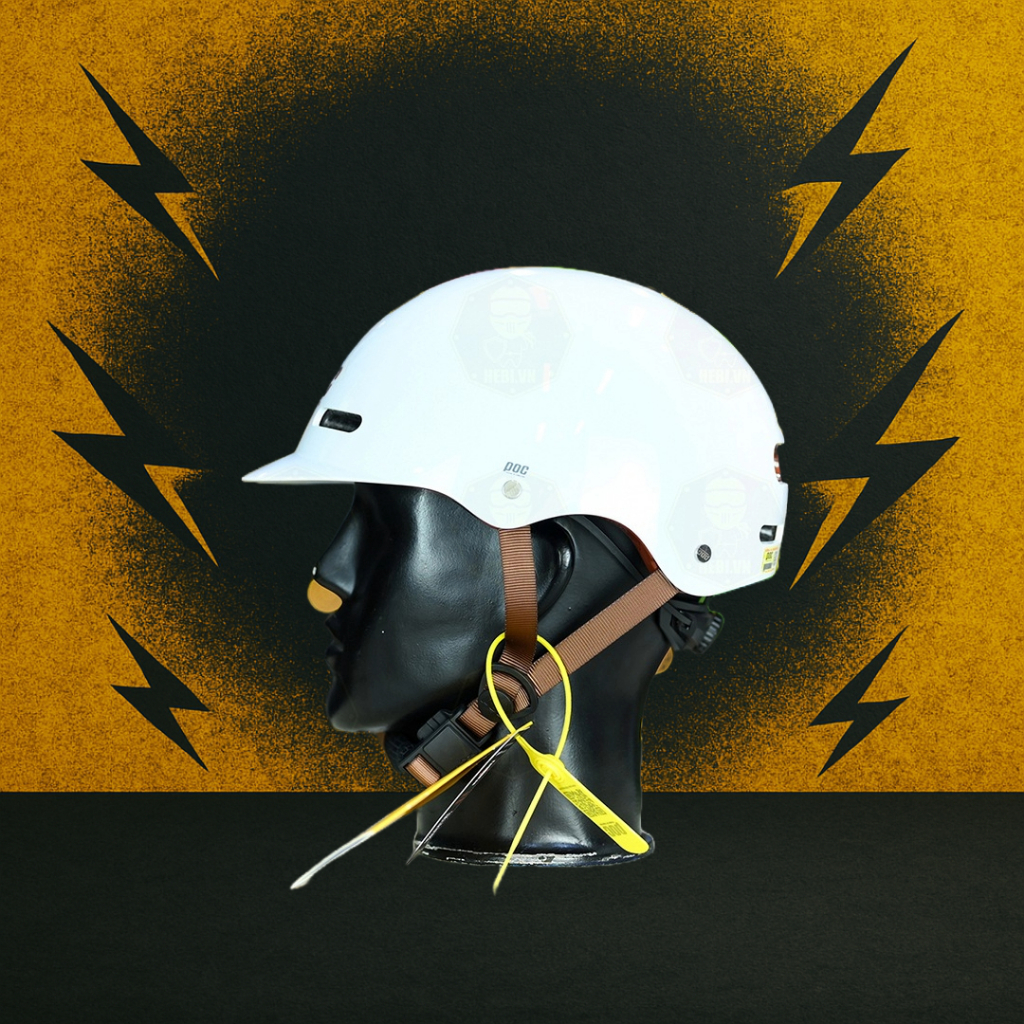 Nón POC CREATION P20 Trắng Bóng Chữ Nâu