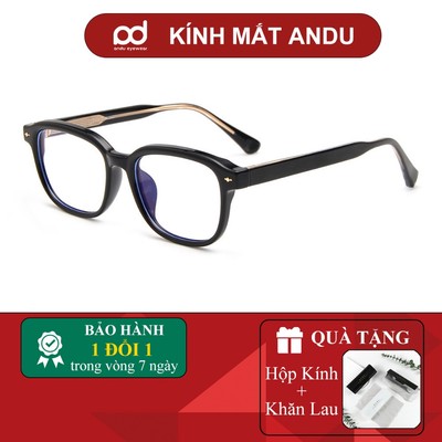 Gọng kính cận thời trang nam nữ ANDU dáng vuông bo tròn nhựa cốt kim loại - 91AD29
