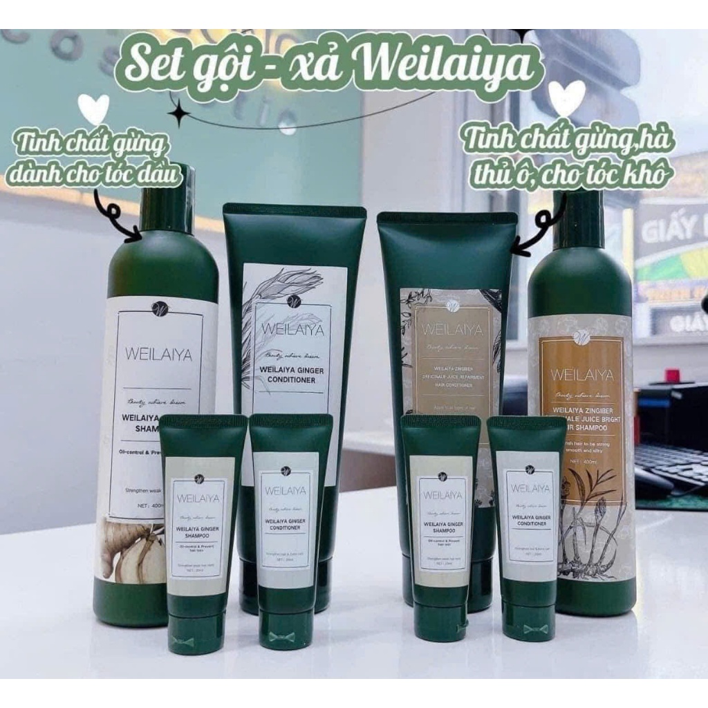 Bộ dầu gội gừng weilaiya/Bộ dầu gội thuố c bắc weilaiya