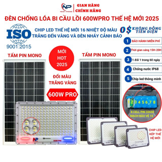 Đèn Năng Lượng Mặt Trời,Đèn Led Chống Lóa Cao Cấp 2025 SHOP NHẬT PHONG 100W,200W,300W,500w Vỏ Nhôm,IP67, BH 2 Năm