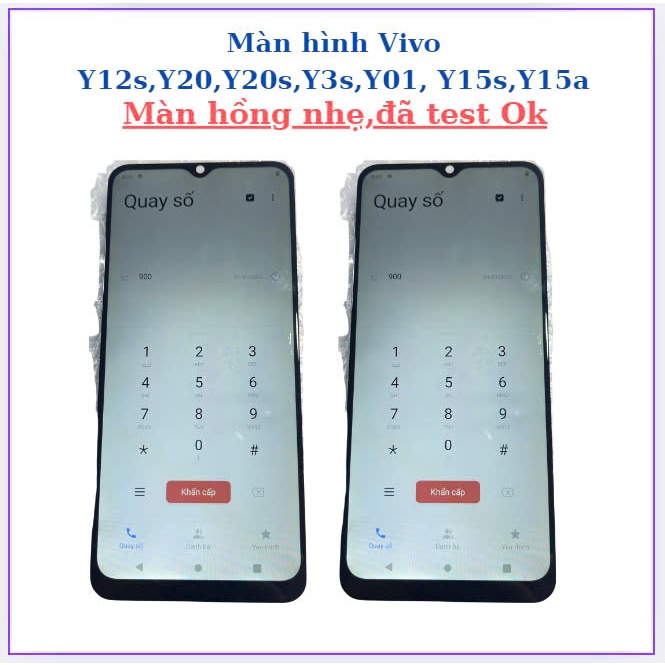 Màn hình vivo y01,y15s,y15a,màn hồng nhẹ,đã test Ok