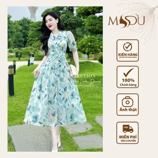 Váy Tiểu Thư MDU2811 Dáng Xòe Nhẹ Thanh Lịch Họa Tiết Hoa Nổi Bật Từ MDU K66-D1-5