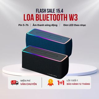 Loa Bluetooth Không Dây W3 Công Suất 2 Loa 10W Đèn Leb Theo Nhạc Âm Thanh Siêu Hay Bass Khỏe Có Khe Thẻ Nhớ