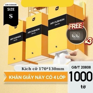  Thùng 10 Bịch Giấy Rút AIR CUSHION 1000 Tờ   4 Lớp Cao Cấp  Khăn Giấy Rút Treo Tường Đa Năng An Toàn Tiện Lợi 