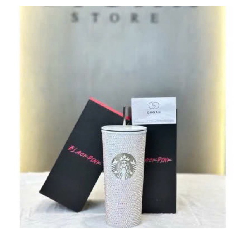 Ly giữ nhiệt Starbucks đính đá Rhinestone 750ml, Bình nước inox 340 nắp kín fullbox hãng kèm ống hút