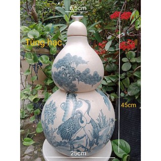 Hồ lô 10lit men rạn, gốm sứ Bát Tràng