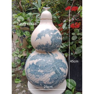 Hồ lô 10lit men rạn, gốm sứ Bát Tràng