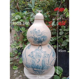 Hồ lô 10lit men rạn, gốm sứ Bát Tràng