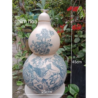 Hồ lô 10lit men rạn, gốm sứ Bát Tràng