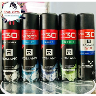 Xịt khử mùi toàn thân Romano 150ml - 195ml giúp ngăn mùi hiệu quả, mang lại sự tự tin cho nam giới