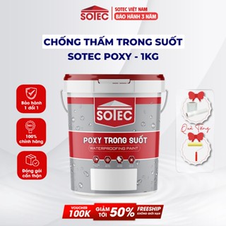 Keo Trong Suốt SOTEC - POXY (1KG) Chống Thấm Sàn Nhà Vệ Sinh, Sàn Nhà Tắm, Gạch Men, Gạch Đỏ, Sành Sứ, Đá Tự Nhiên.