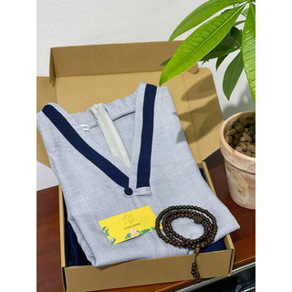 [ HÀNG MỚI VỀ ] Set Đũi Phối Nút Bọc Đồ Lam Đi Chùa [ Ảnh thật ]