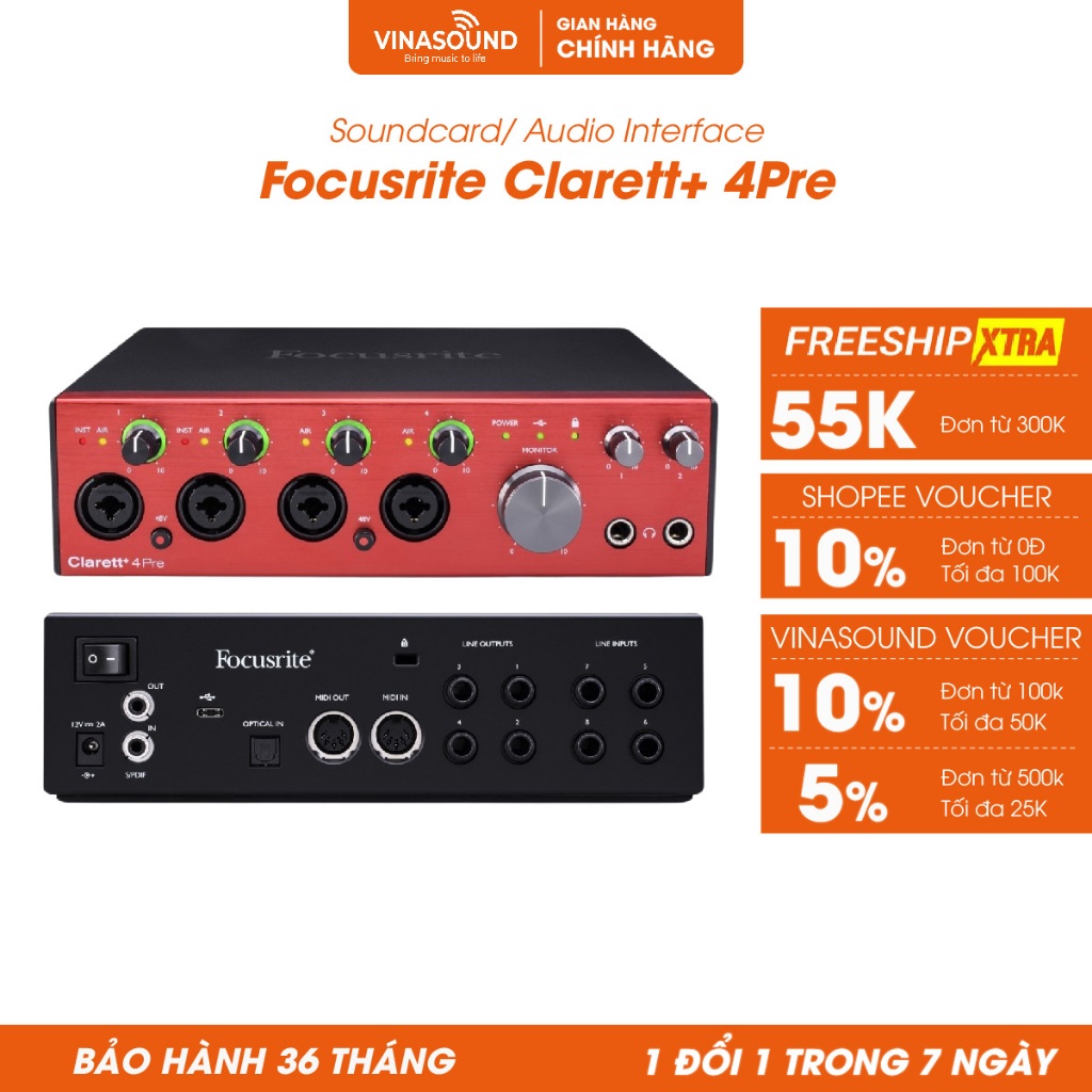 Focusrite Clarett+ 4Pre USB-C Audio Interface
