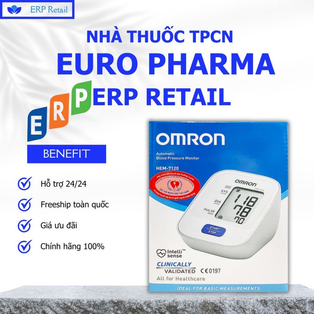 Máy đo huyết áp bắp tay tự động Omron HEM-7120 lưu 1 kết quả đo gần nhất