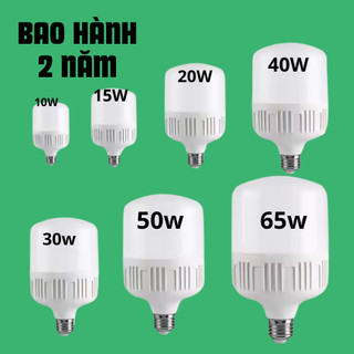  Bóng đèn LED trụ tròn 60w 50w 30W 20W ánh sáng trắng  hàng cao cấp loại siêu sáng tản nhiệt nhôm 