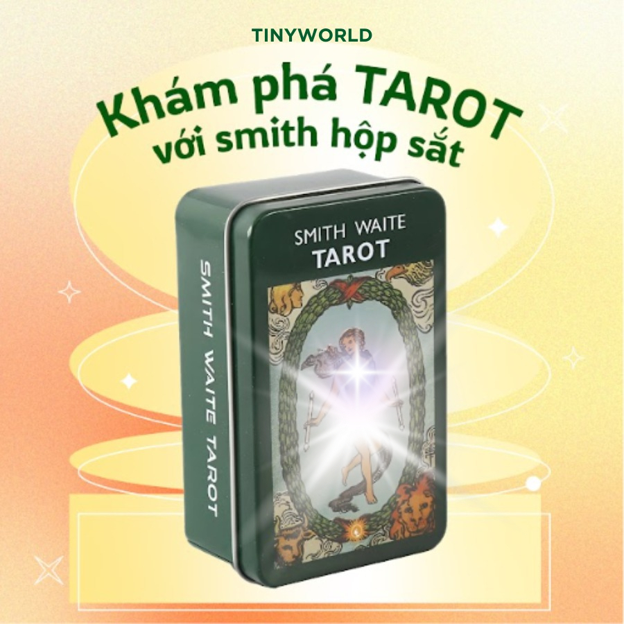 Bộ bài Smith Waite phong cách cổ điển, Bộ Bài Smith Waite Tarot Hộp Sắt 78 Thẻ Mạ Xanh S5, Bộ bài sm