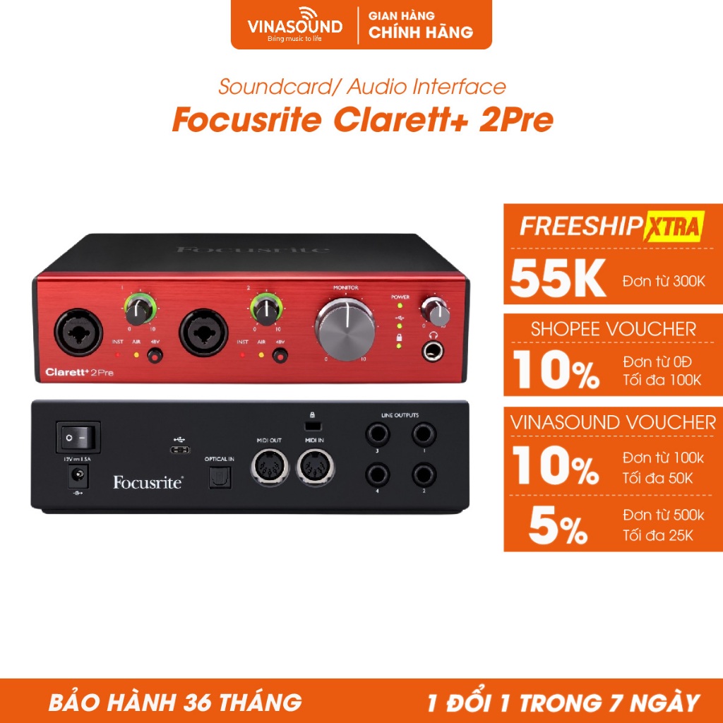 Focusrite Clarett+ 2Pre USB-C Audio Interface