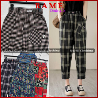 [Hàng QCCC] Quần Baggy Lỡ Nữ Sọc Caro Chất Liệu Thô Linen Cao Cấp Nhiều Họa Tiết Hàng QC