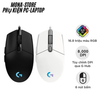 Chuột Có Dây Logitech G102 ĐEN+TRẮNG(OEM) – Led RGB 8000DPI, Thiết Kế Ergonomic Cho Gaming, BH 12T.