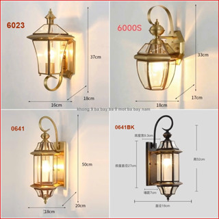 Đèn tường đồng,đèn DECOFAN trang trí ngoại thất chịu mưa nắng đui đèn thông dụng,tặng kèm bóng led