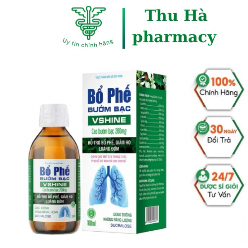 [ CHÍNH HÃNG] Bổ phế bướm bạc Vshine chai 100ml